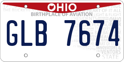 OH license plate GLB7674