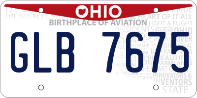 OH license plate GLB7675