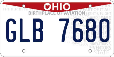 OH license plate GLB7680