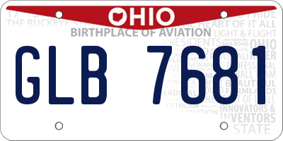 OH license plate GLB7681