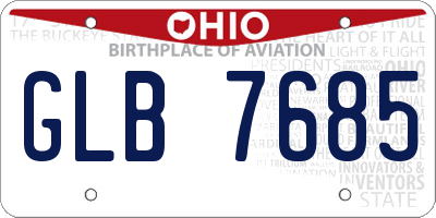OH license plate GLB7685