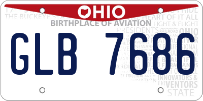 OH license plate GLB7686