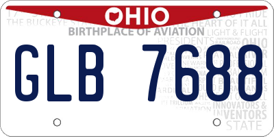 OH license plate GLB7688