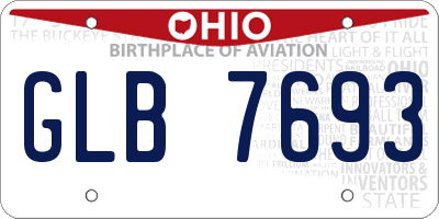 OH license plate GLB7693