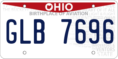 OH license plate GLB7696