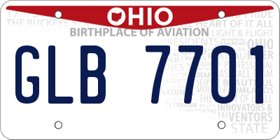 OH license plate GLB7701