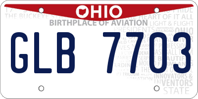 OH license plate GLB7703
