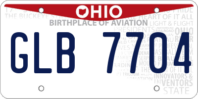 OH license plate GLB7704
