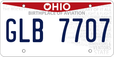 OH license plate GLB7707