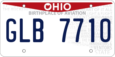 OH license plate GLB7710