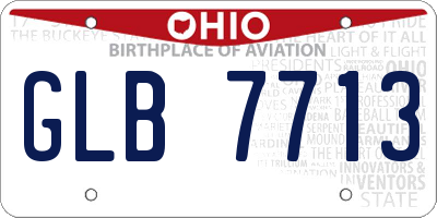 OH license plate GLB7713