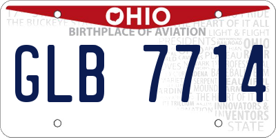 OH license plate GLB7714