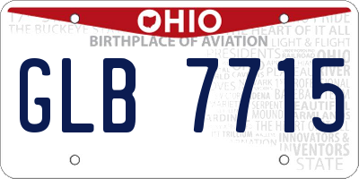 OH license plate GLB7715