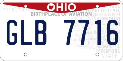 OH license plate GLB7716