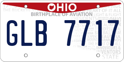 OH license plate GLB7717