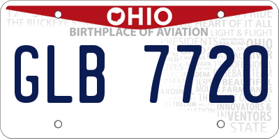 OH license plate GLB7720