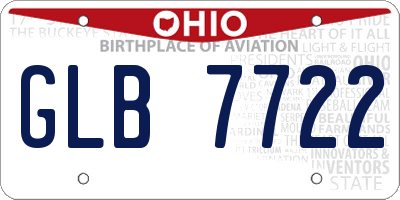 OH license plate GLB7722
