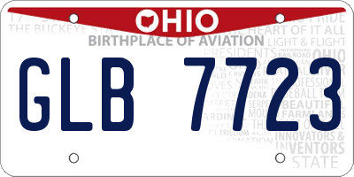 OH license plate GLB7723