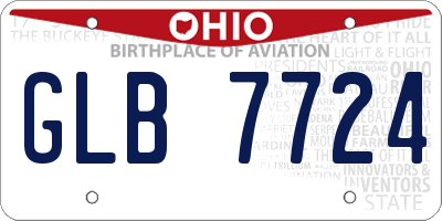 OH license plate GLB7724