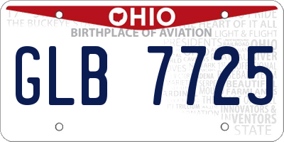 OH license plate GLB7725