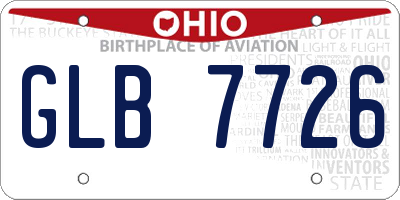 OH license plate GLB7726