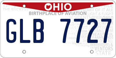 OH license plate GLB7727