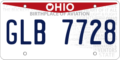 OH license plate GLB7728