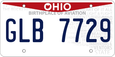 OH license plate GLB7729