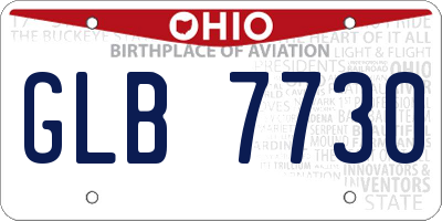 OH license plate GLB7730