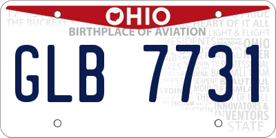 OH license plate GLB7731