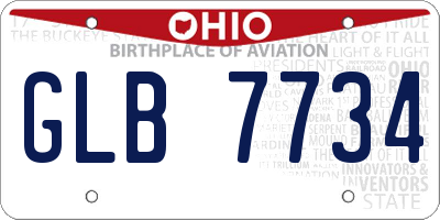 OH license plate GLB7734