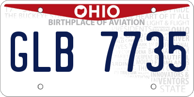 OH license plate GLB7735