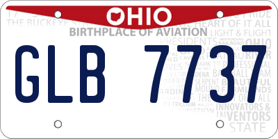 OH license plate GLB7737