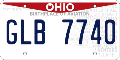 OH license plate GLB7740