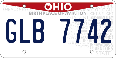 OH license plate GLB7742