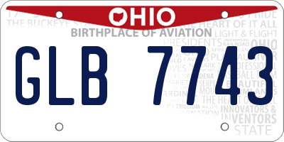 OH license plate GLB7743