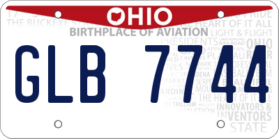 OH license plate GLB7744