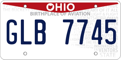 OH license plate GLB7745