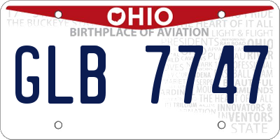 OH license plate GLB7747