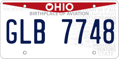 OH license plate GLB7748