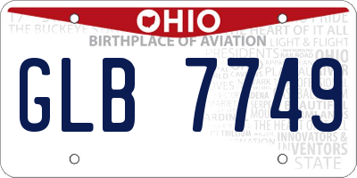OH license plate GLB7749