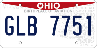 OH license plate GLB7751