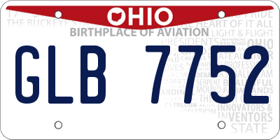 OH license plate GLB7752