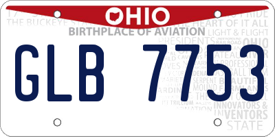 OH license plate GLB7753