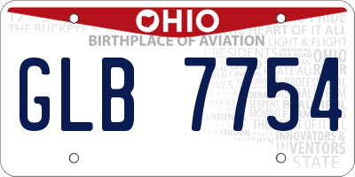 OH license plate GLB7754