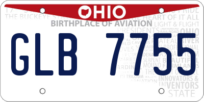 OH license plate GLB7755