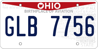 OH license plate GLB7756