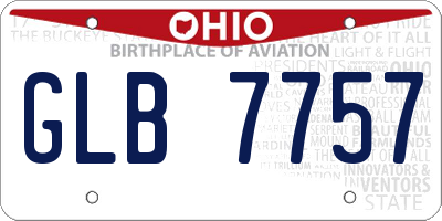 OH license plate GLB7757