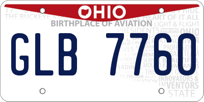 OH license plate GLB7760