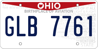 OH license plate GLB7761